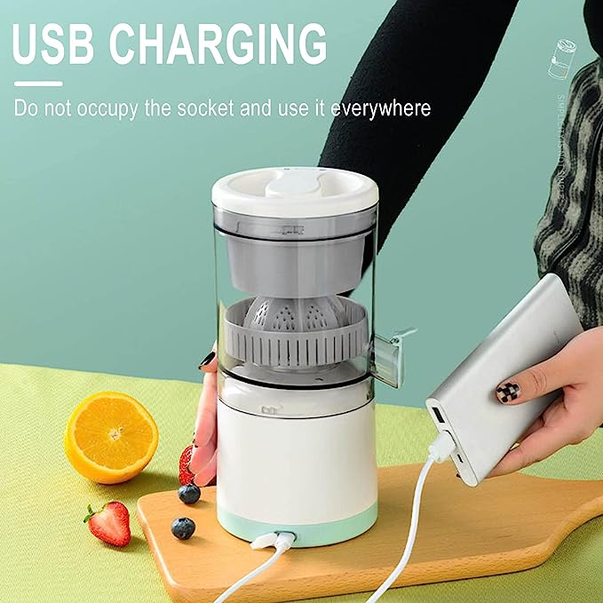 عصارة فواكه كهربائية للبرتقال والبطيخ والتوت قابلة لإعادة الشحن بمنفذ يو اس بي محمولة وسهلة الاستخدام