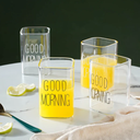 كوباية جود مورنينج لشرب وتقديم العصائر والشاي والنسكافيه من الزجاج الشفاف