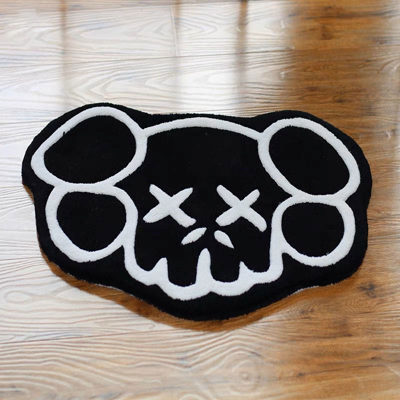 KAWS Face Fluffy Bedroom Rug