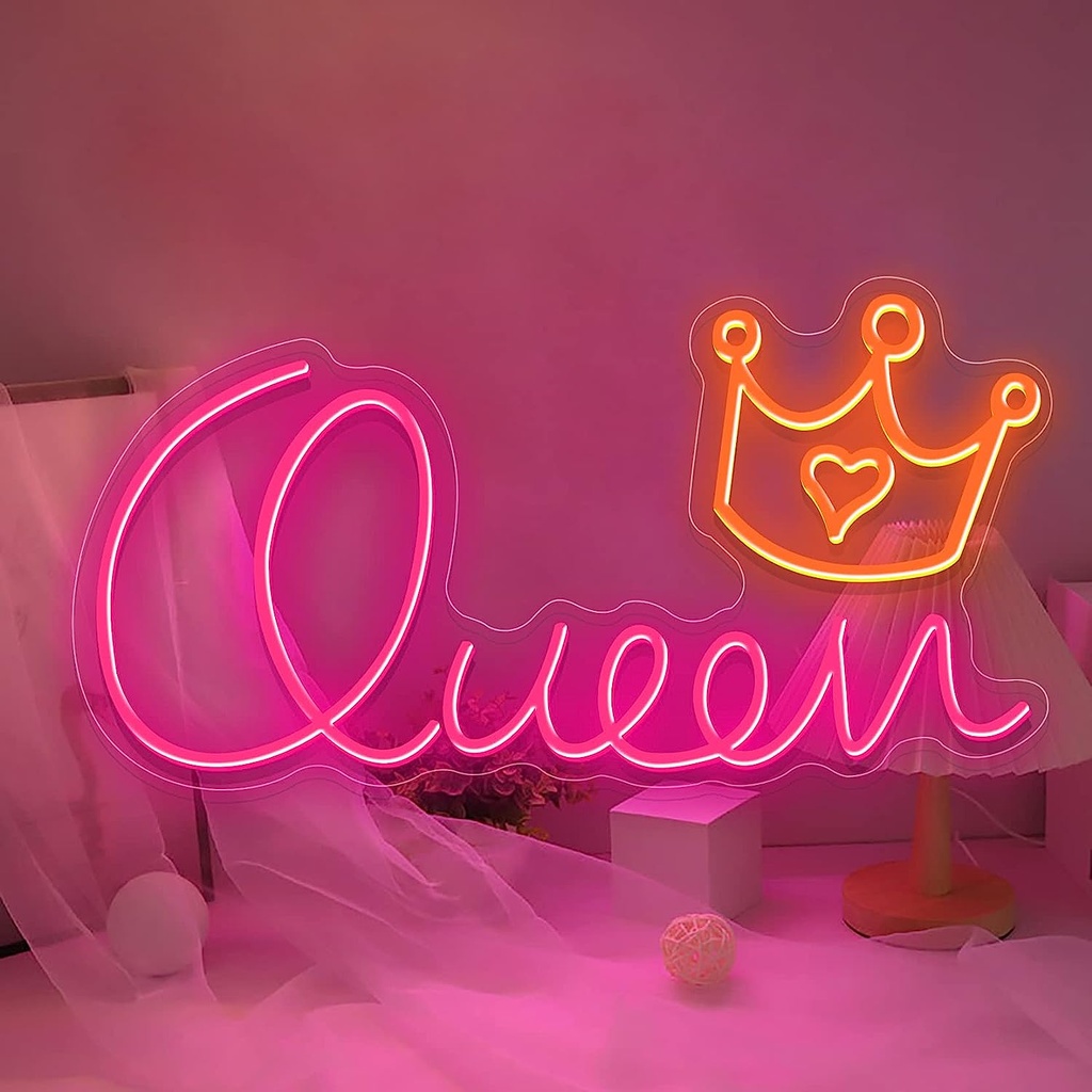 Queen &amp; Crown Neon Led Light Sign Art Decor 40*30‎