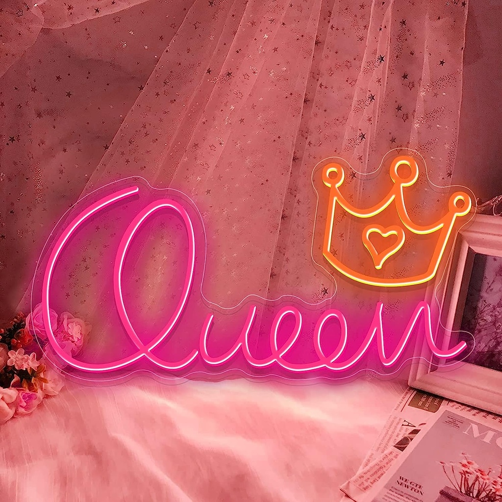 Queen &amp; Crown Neon Led Light Sign Art Decor 40*30‎