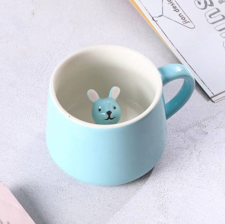 3D Mug with Cute Animal Inside for Tea, Juice, Milk Chocolate, Cappuccino 400 ml