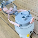 Kids Flask Cute 3D Rabbit Shape with 2 Tanks &amp; Straw with Strap for Easy Holding 1130 ml