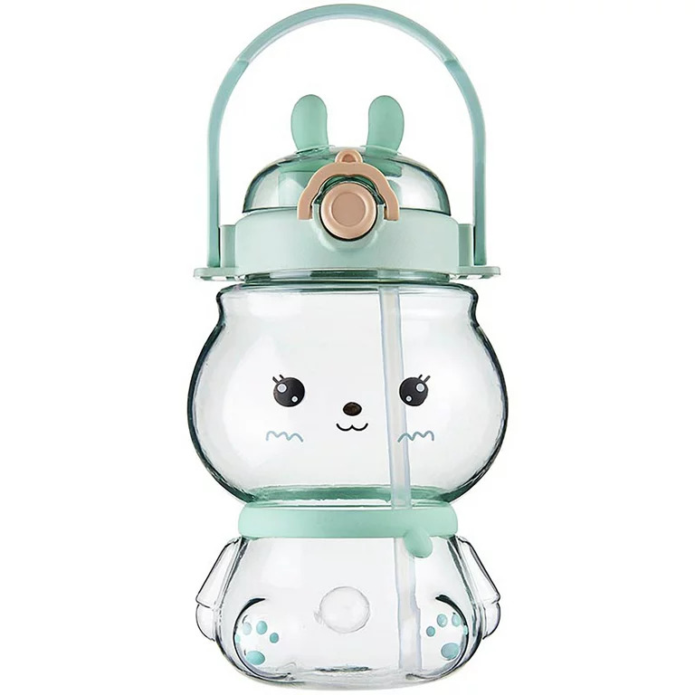 Kids Flask Cute 3D Rabbit Shape with 2 Tanks &amp; Straw with Strap for Easy Holding 1130 ml