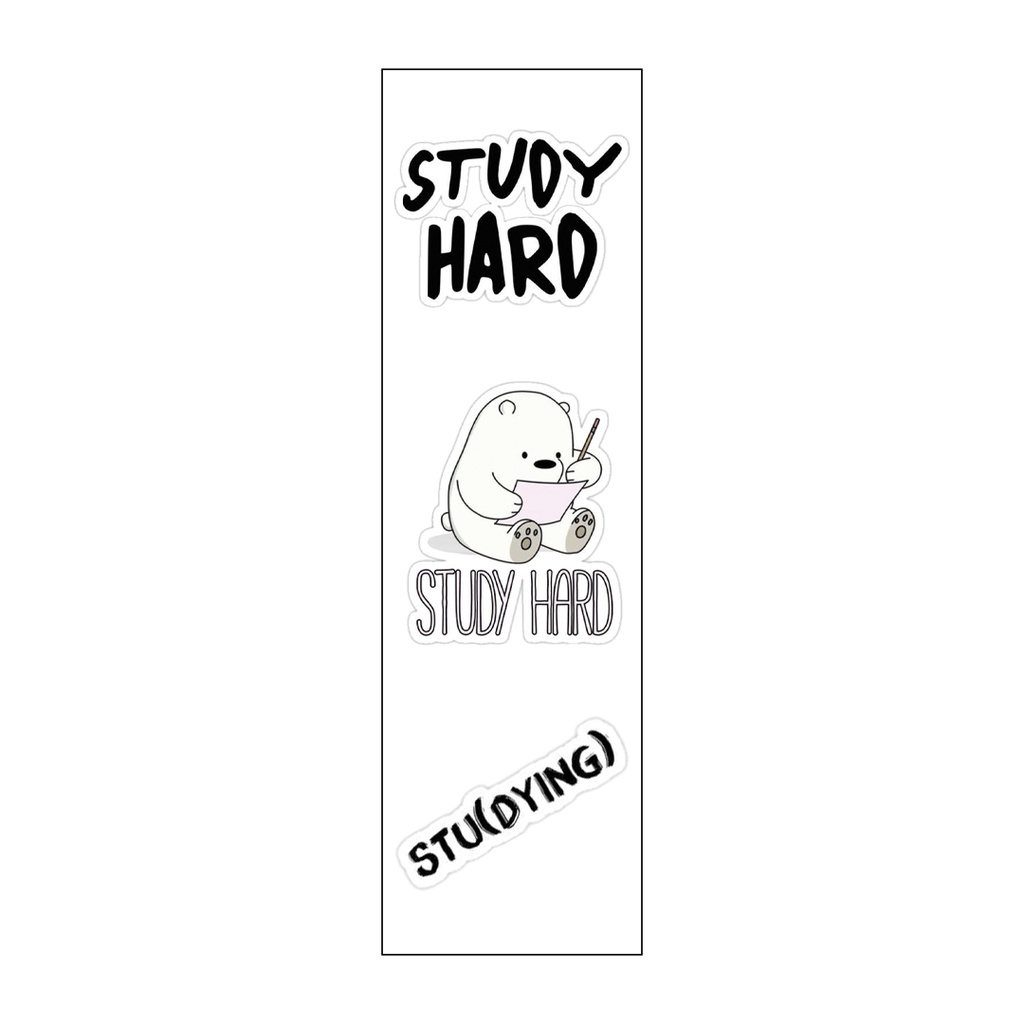 Study Hard Vinyl Sticker Pack Reusable &amp; Waterproof