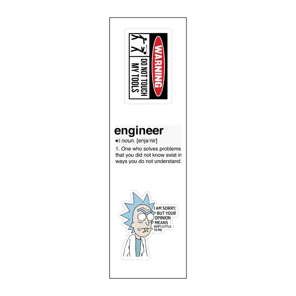 Engineer Vinyl Sticker Pack Reusable &amp; Waterproof