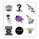 Space Lovers Vinyl Sticker Pack Reusable &amp; Waterproof