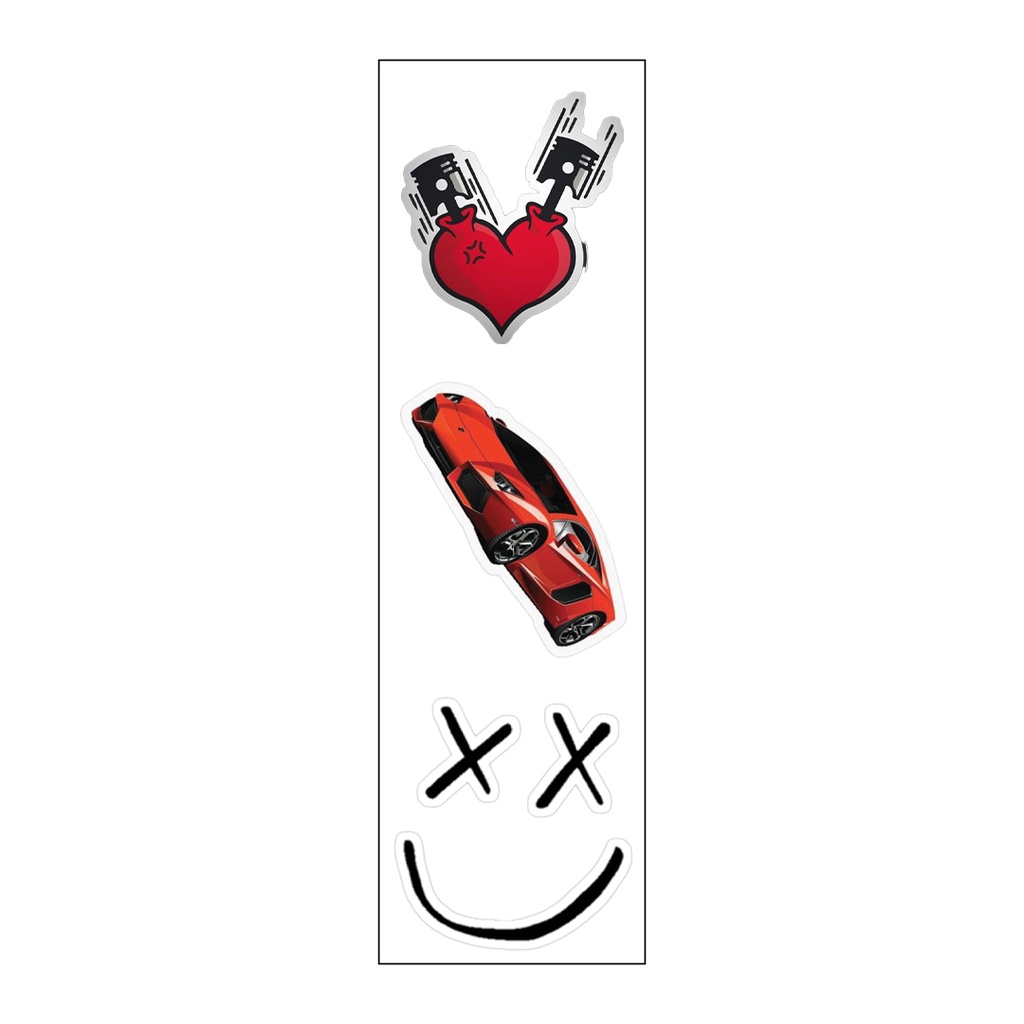 Car Lovers Vinyl Sticker Pack Reusable &amp; Waterproof