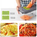 قطاعة ومبشرة للخضراوات والفواكه والجبن  والبيض 22 قطعة مع صفاية وعلبة عملية وسهلة الاستخدام بيد