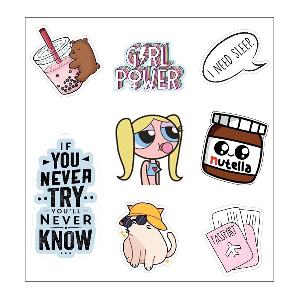 Power Girl Vinyl Sticker Pack Reusable &amp; Waterproof