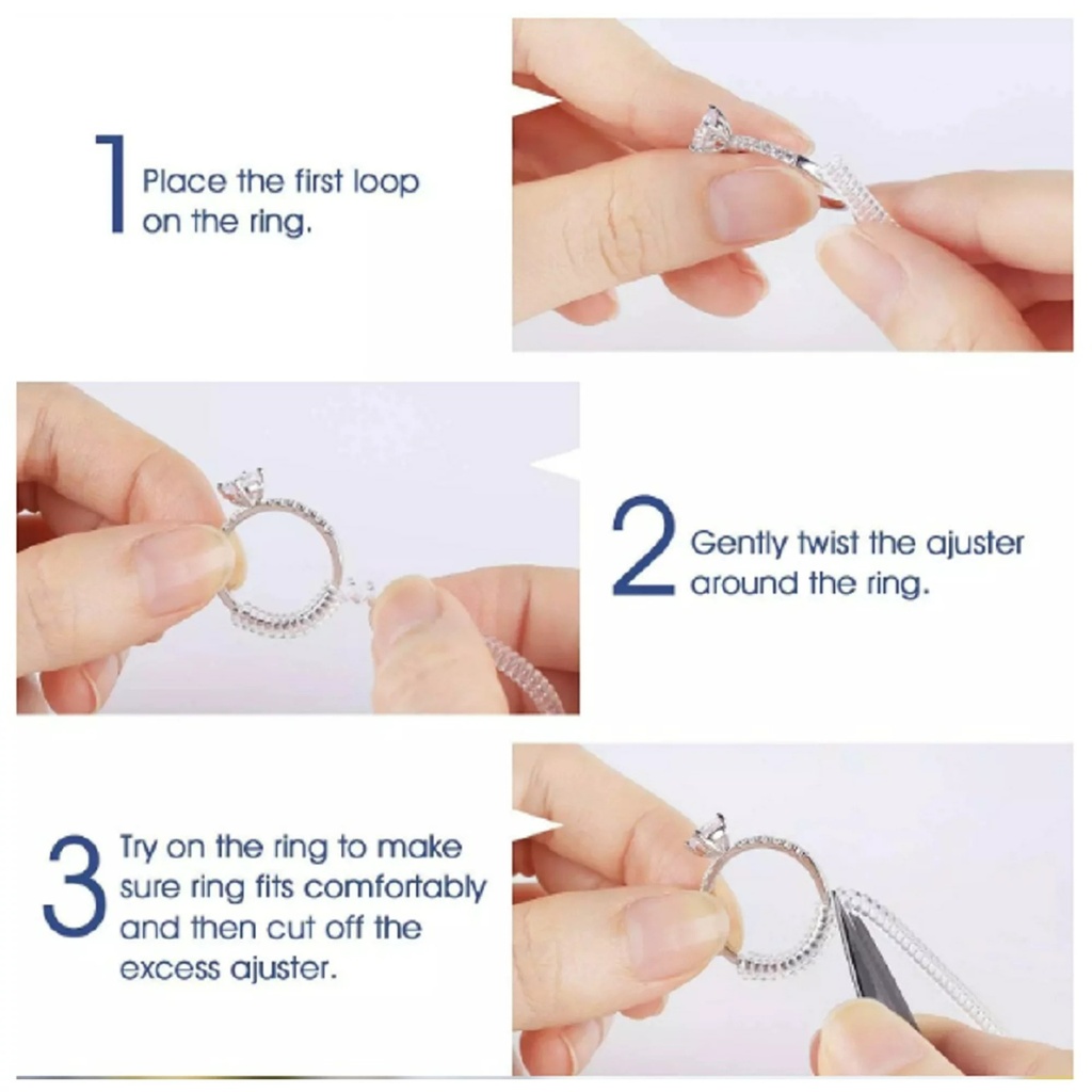 اداة تعديل وتضيق مقاس الخواتم الكبيرة 4 قطع سيليكون مرن غير مرئي