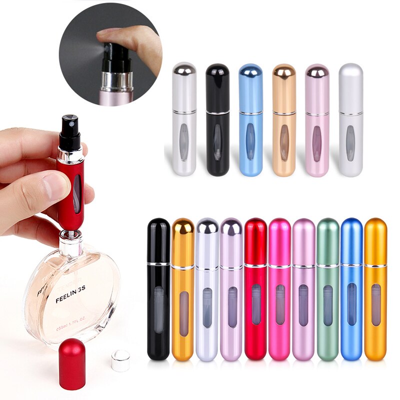 بخاخ عطر ميني قابل لإعادة التعبئة لشنط اليد والسفر والرحلات الوان مختلفة