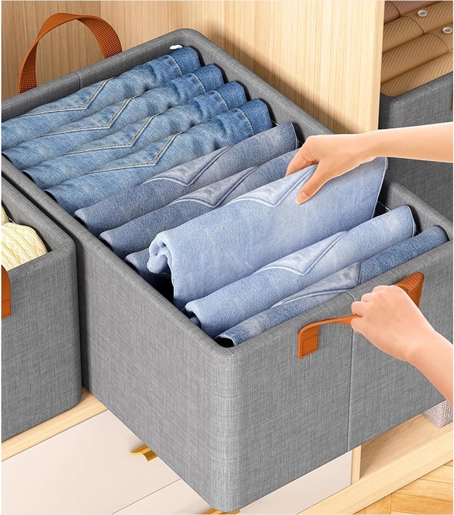 منظم ملابس للبناطيل والتيشرتات والقمصان بقوائم معدن لترتيب الادراج والدواليب بيد لسهولة الحمل