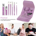 طقم باديكير 16 قطعة بمحفظة جلد للعناية بأظافر اليد والقدم