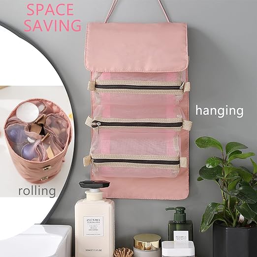 شنطة ومنظم ووتربروف 4 قطع قابلة للفصل للاستخدام بمفردها للمكياج وادوات العناية بالبشرة للسفر والخروج