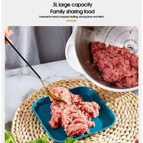 كبة استانليس ستيل فضي 5 لتر و 5 أسلاحة قوية لفرم اللحوم والثوم والبصل والخضروات والفاكهة 250 وات 3 سرعات