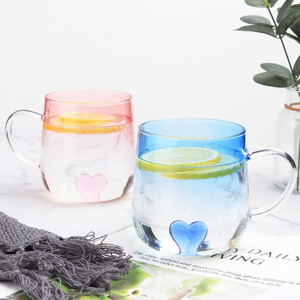 مج كيوت بقلب ثري دي من الداخل باللون الأزرق لشرب وتقديم العصائر والنسكافيه