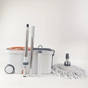 جردل بعجلتين وممسحة دوارة  360 درجة وحلة عصر ستانلس ستيل قوية تسهل عليكي تنظيف احترافي للارضيات المنزلية