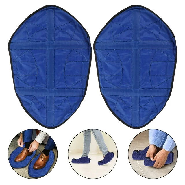 واقي احذية محمول قابل للطي بدون استخدام اليدين مقاوم للماء وقابلة لاعادة الاستخدام للسفر والعمال المنزليين و للمنزل