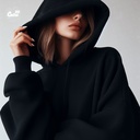 Woops هودي اوفر سايز قطن بكابيشو باللون البيج  للرجال والنساء