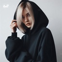 Take It Easy هودي اوفر سايز قطن بكابيشو باللون الاسود  للرجال والنساء