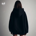 No Hard Feelings هودي اوفر سايز قطن بكابيشو باللون الاسود  للرجال والنساء