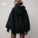 Not In The Mood هودي اوفر سايز قطن بكابيشو باللون الاسود  للرجال والنساء