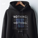 Nothingهودي اوفر سايز قطن بكابيشو باللون الاسود للرجال والنساء