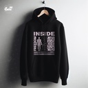 Inside Freedomهودي اوفر سايز قطن بكابيشو باللون الاسود للرجال والنساء