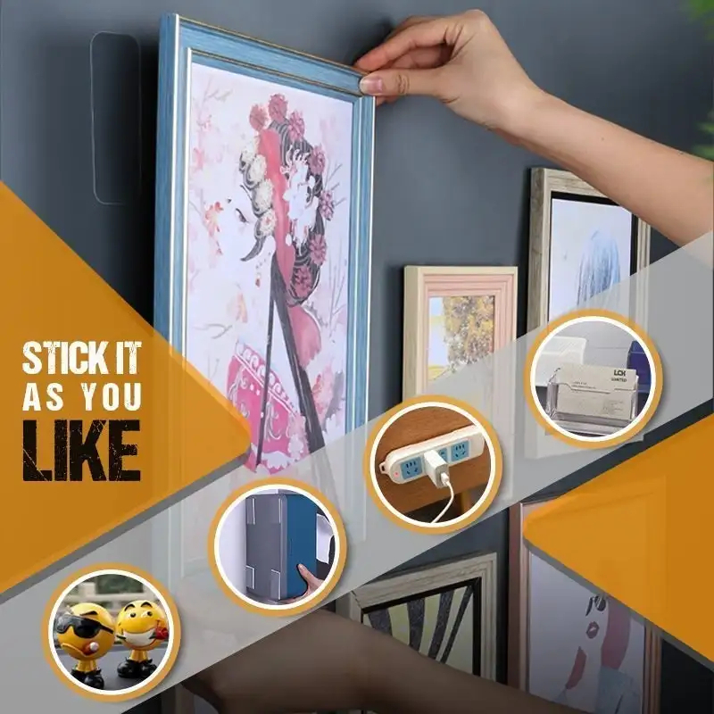 لزق دبل فيس قوي بوجهين 60 قطعة شفاف قابل لاعادة الاستخدام للبوسترات والتابلوهات قابل للازالة بسهولة بدون حفر ولا يترك اثر