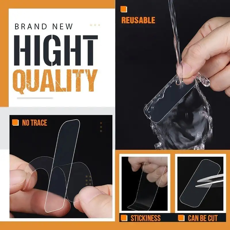 لزق دبل فيس قوي بوجهين 60 قطعة شفاف قابل لاعادة الاستخدام للبوسترات والتابلوهات قابل للازالة بسهولة بدون حفر ولا يترك اثر