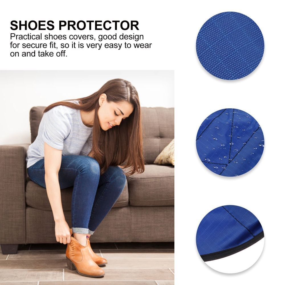 واقي احذية محمول قابل للطي بدون استخدام اليدين مقاوم للماء وقابلة لاعادة الاستخدام للسفر والعمال المنزليين و للمنزل