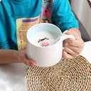 مج بورسلين 320 ملي بداخلة بقرة ثري دي لشرب الشاي بلبن والهوت شوكلت