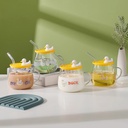 مج بايركس بيد و  شاليموه من الزجاج و غطاء سيليكون  علي شكل بطه  450 ملي