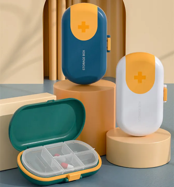 منظم للادوية محمول مقسم من الداخل خانات للسفر والخروج