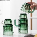 مجموعة اكواب زجاجية علي شكل صبار بيد 4 قطع لشرب و تقديم العصائر و المشروبات الساخنة