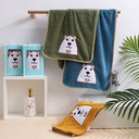 طقم فوط 5 قطع تنشيف يد مايكروفيبر قطيفه للمطبخ والحمام علي شكل دبدوب الوان مختلفة