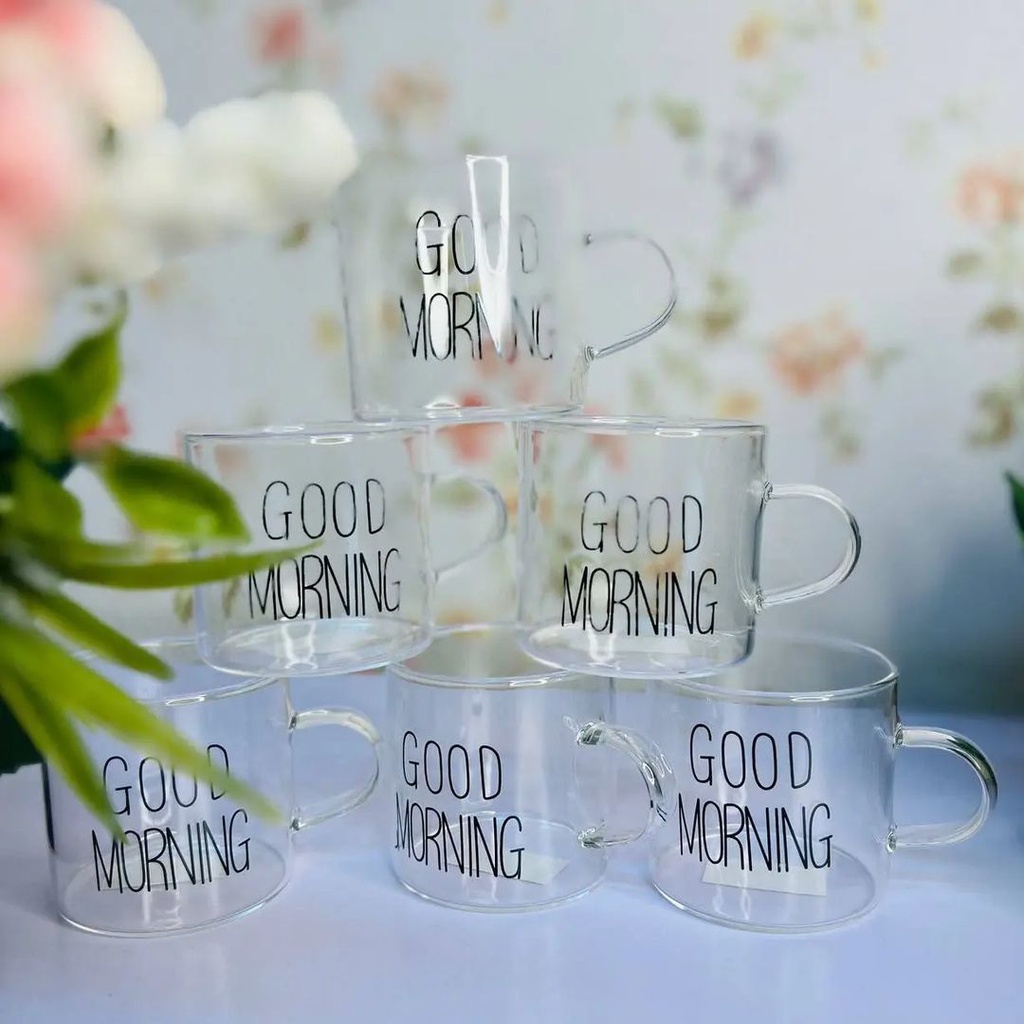 كوب قهوه  جود مورنينج بيركس شفاف 125 ملي لشرب و تقديم القهوة