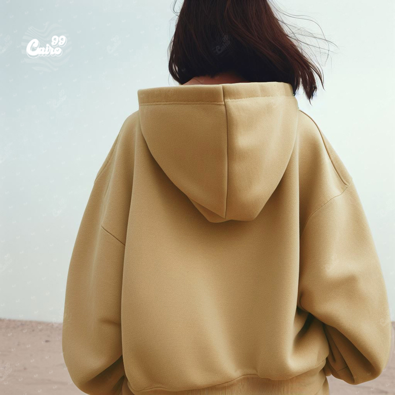 Dreamer هودي اوفر سايز قطن باللون البيج