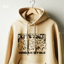 Depression هودي اوفر سايز قطن باللون البيج