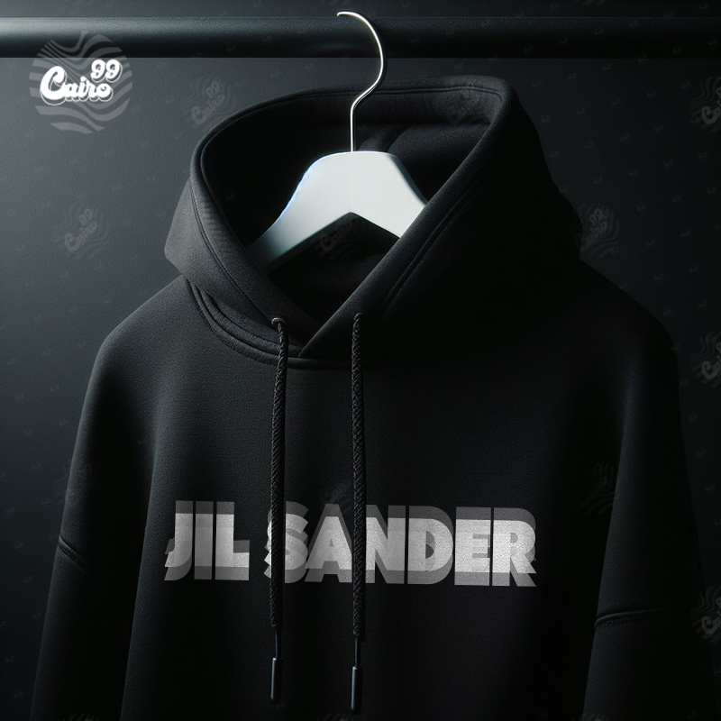 JIL SANDER هودي اوفر سايز قطن باللون الابيض