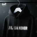 JIL SANDER هودي اوفر سايز قطن باللون الابيض