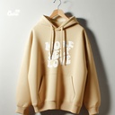 More Self Love  هودي  اوفر سايز قطن باللون البيج