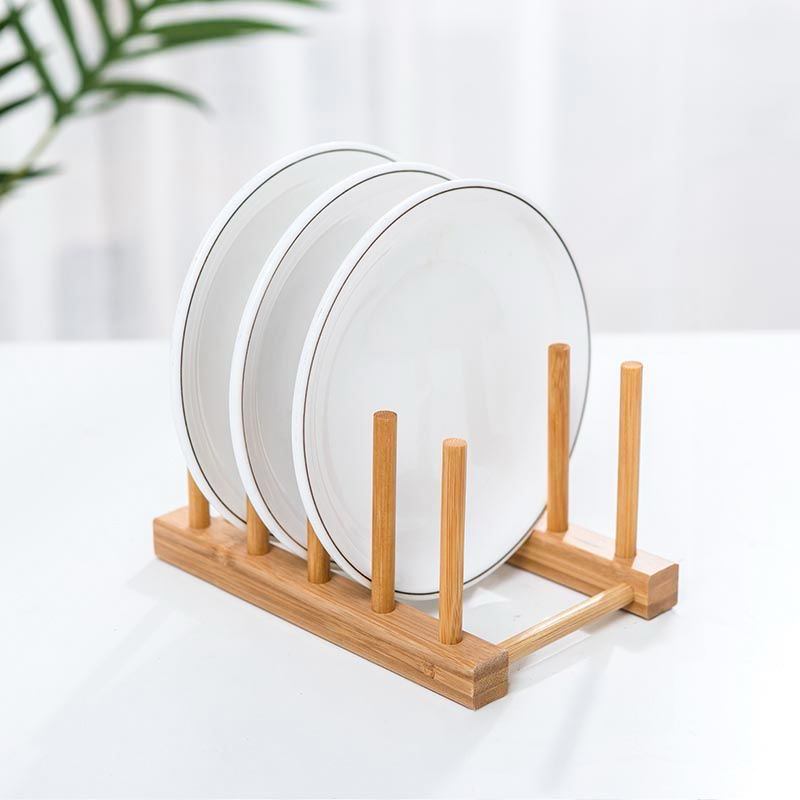 حامل ميني لتنظيم وتجفيف الأطباق والأكواب علي حوض المطبخ والرخامة من الخشب