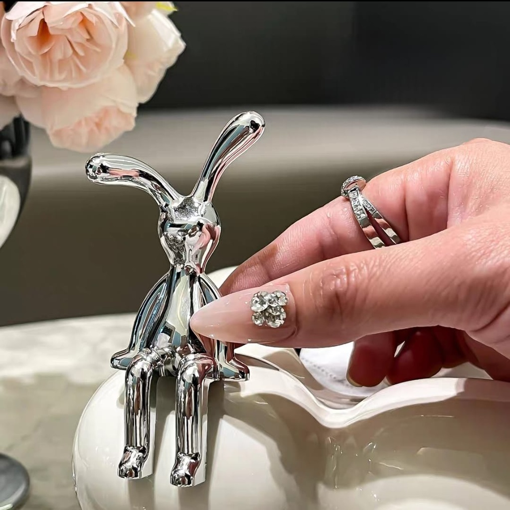 علبة مناديل انيقة من الستانليس ستيل شكل بابلز مزينة بارنوب مجسم مناسب لديكور الطاولة والكومود والبوفيه