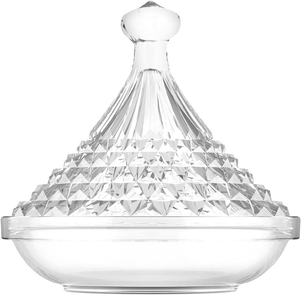 بولة زجاج  كريستال شفاف لتقديم التمر و السكاكر والمكسرات في رمضان