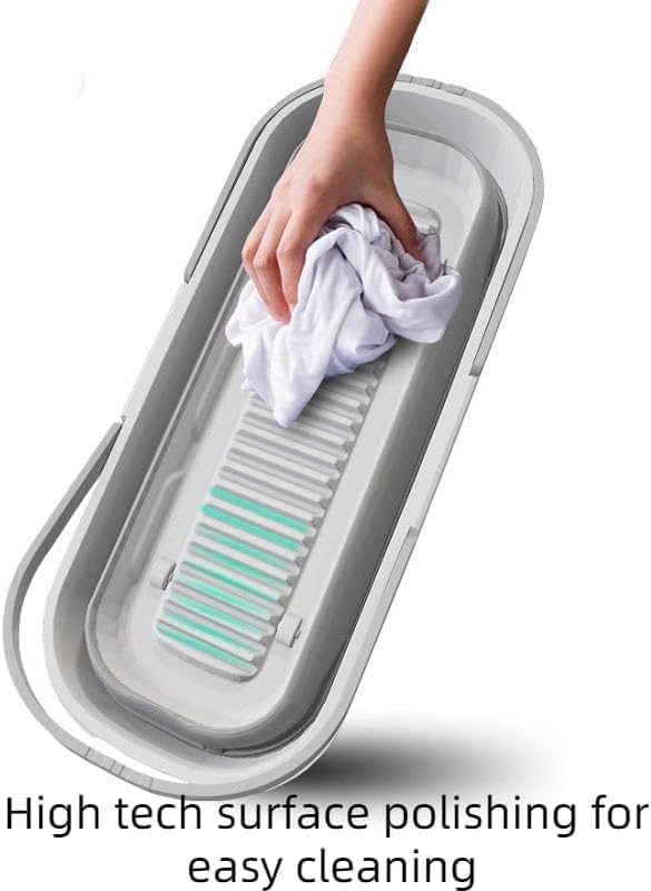 طبق سليكون للغسيل والمسح قابل للطي لسهولة التخزين ب 4 عجلات لسهولة التحريك  12 لتر