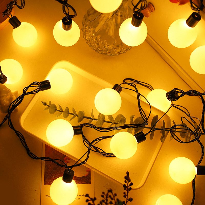 فرع لمبة مدور اكليريك شفاف اضاءة اصفر10 قطع لاجواء رمضانية مميزة