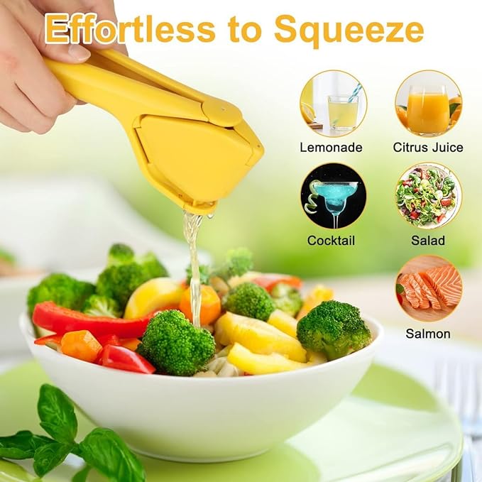 عصارة برتقان بلاستيك يدوية بمقبض قابل للطي سهل الاستخدام لعصر البرتقان والليمون والتفاح والفراولة