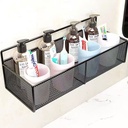 رف معدني شبك لحمل وتنظيم أدوات المطبخ والحمام كالشامبو والشاورو الزيت والخل